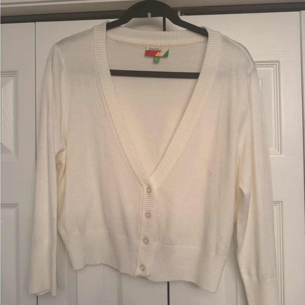 Modcloth Ivory Button-Up Cardigan